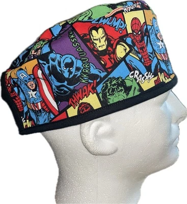 Marvel Cartoon Characters Scrub Hat Chemo Cap - Image 1 of 4