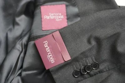 Sartoria Partenopea Gris Sólido S160s Lana 2 Piezas Traje Chaqueta Pantalones 46 56EU NUEVO Foto 1 de 4