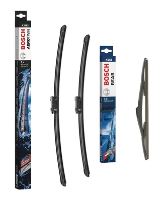 Volvo XC90 Wiper Blades Set Front + Rear 2011 to 2016 BOSCH AEROTWIN - Image 1 of 4