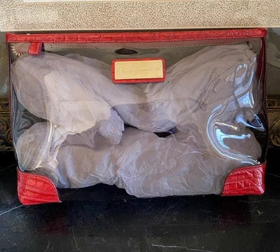 ❤️ RARE Girl’s Best Friend Collection BRAHMIN RED SEE-THRU COSMETIC BAG - Image 1 of 4