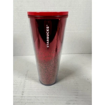 Starbucks Red Shimmer Tumbler Cup 24 fl oz Venti Cold Beverage Drinkware - Image 1 of 4