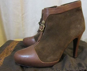 Neu mit Etikett Adolfo Dominguez Wildleder & Leder versteckte Plateau Stiefeletten Größe EU 38 US 8 - Bild 1 von 14