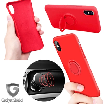 Capa estojo suporte anel magnético metal para iPhone X XS XR XS Max 7 8 Plus - Imagem 1 de 4