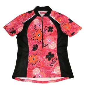 Terry Half-Zip Floral Radtrikot, Damen M - Bild 1 von 4
