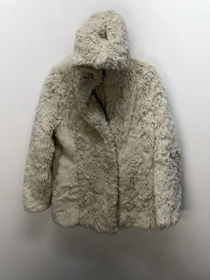 Hollister  Women’s faux fur coat Hoodie  Jacket Ivory Sz M - Image 1 of 4
