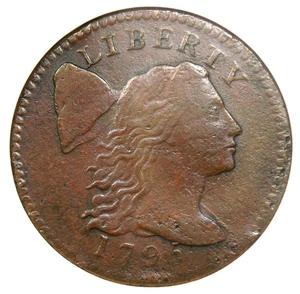 1795 Liberty Cap Large Cent 1C Coin - Certified ANACS XF Detail (EF) - Rare Date - Picture 1 of 4