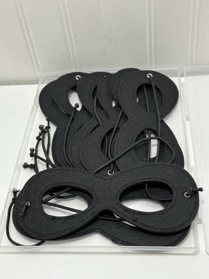 8 Adult Unisex Superhero Black Eye Mask Halloween Cosplay Costume Accessory - Image 1 of 4
