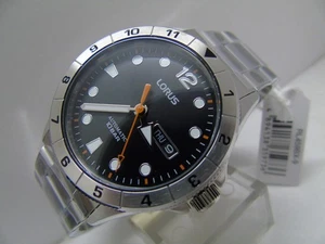 LORUS by SEIKO AUTOMATIC WATCH **DAY-DATE** BLACK DIAL *NEW IN BOX* RRP £149.99 - Picture 1 of 14