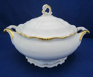 Gemüseschale rund bedeckt Edelstein Germany CANTERBURY 19637 creme Goldrand - Bild 1 von 6