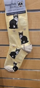 Happy Tails Black and White Cat Socks Pet Lovers One Size Fit Most - Picture 1 of 3