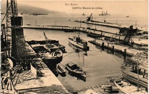 España Antigua Postal Ceuta Alfau Muelle Barcos Barcos (463) - Imagen 1 de 2
