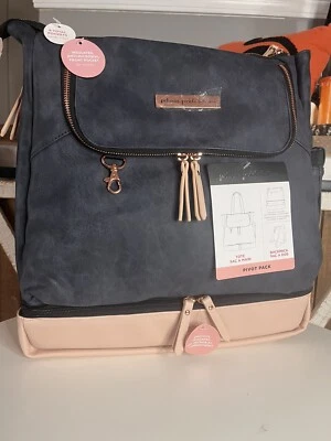 Mochila Petúnia Pickle Bottom Fralda Azul Marinho/Rosa Nova em Folha Nunca Usada - Imagem 1 de 4