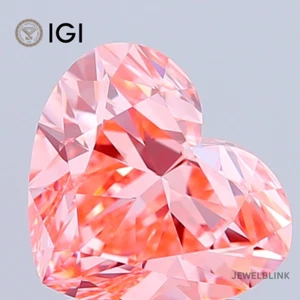IGI Certified 2.52 Carat Heart Shape VVS2 Fancy Vivid Pink CVD Lab Grown Diamond - Picture 1 of 19