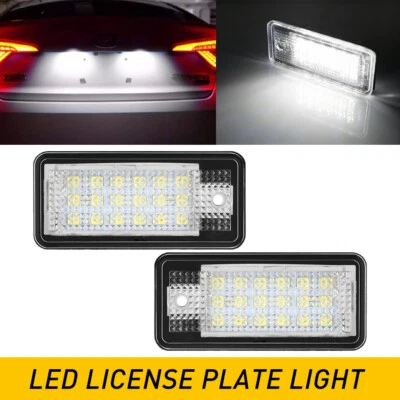 2X Full LED White License Plate Light Kit Assembly Fit Audi RS4 (B7)2007-2008 - Image 1 of 4