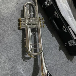 Nuevo instrumento profesional trompeta Bb 8335GS cuerpo plateado y teclas doradas --- - Imagen 1 de 8