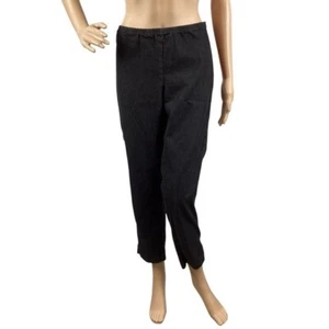 Eileen Fisher Black Organic Cotton Stretch Side Zip Crop Pants S - Picture 1 of 7