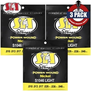 3-PACK SIT S1046 Power Wound Nickel Light Electric Guitar Strings 10-46 - Picture 1 of 1