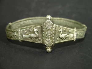 Early to Mid 20th C East India Silver Anklet or Bracelet, Woven Silver Band, Rep - Picture 1 of 8