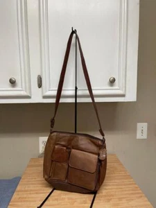 ECHT BRAUNE ITALIENISCHE LEDER HANDTASCHE / SCHULTERTASCHE, GELDBEUTEL VON C-BAGS - Bild 1 von 1