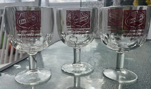 VINTAGE FLAGSTAFF BIER TRINKGLAS STIEL DAUMENABDRUCK 16 OZ. 3er Set - Bild 1 von 5