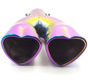 Car Heart Shape Exhaust Muffler Tip Pipe 63mm 2.5‘’Inlet 205mm 8.0‘’ Long - Picture 1 of 5