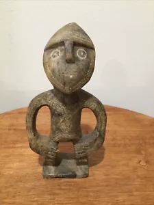 Vintage Tribal Soapstone Carving Figurine Ethnic Indigenous Figure Man - Picture 1 of 9