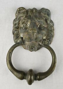 Large Antique French Door Knocker Bronze Early 1900's Lion Head Mansion Castle