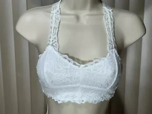 Tucker + Tate Intimates Girls Pullover Bra M 8/10 Racerback Floral White Lace - Picture 1 of 5