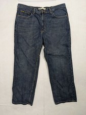 Lee Premium Mens Jeans Relaxed Straight Leg Size 40 x 30 Cotton Blue