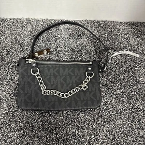 Michael Kors Signature Logo Fanny Pack Belt Bag Wallet Black - Picture 1 of 5