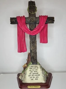 Precious Collection's Cross Religious Brown And Red Decor Free Standing Gift - Picture 1 of 20