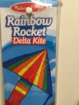 NEW Melissa & Doug Rainbow Rocket Delta Kite Premium Ripstop & Fiberglass 39" - Image 1 of 4