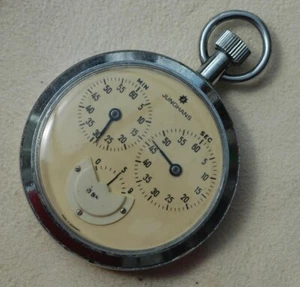 Junghans Stoppuhr mechanisch mit 1/10 s Stopp, Metallgehäuse - Bild 1 von 5