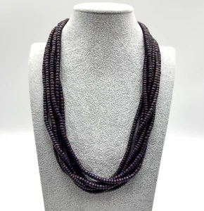 Vintage Purple Multi Strand Chunky Layered Bead Statement Necklace 26" - Picture 1 of 15