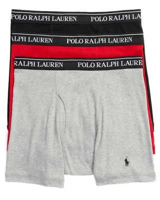 Cuecas boxer Polo Ralph Lauren L60912 pacote com 3 clássicas de algodão masculinas tamanho G - Imagem 1 de 3