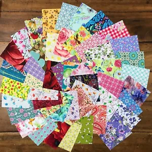 45 Pretty Floral Prints Quilting Patchwork Cotton Fabric 5 inch Squares #11b - Picture 1 of 1