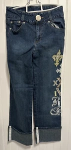 Mary Kate & Ashley Blue Jeans Girls Size 10 Metallic Appliques & Embroidery - Picture 1 of 6