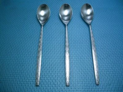 Noritake ALLEGRO Set of 3 NEW Iced Teaspoons 7 1/4" Stainless Flatware - Image 1 of 4