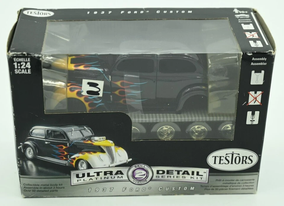TESTORS 1/24 Ultra Detalle Platino 1937 Ford Custom Diecast Kit NUEVO en Caja Foto 1 de 4
