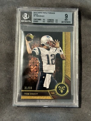 2015 Topps Triple Threads Gold /99 #5 Tom Brady New England Patriots BGS 9 - Image 1 of 2