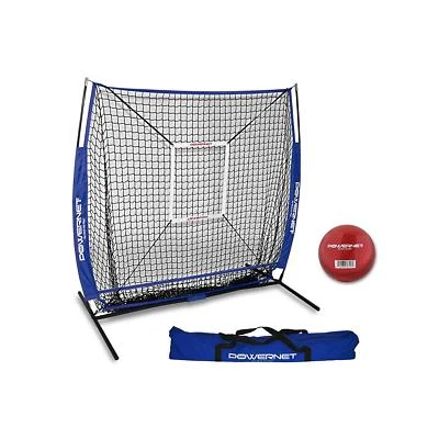 PowerNet Baseball Net Bundle, 5x5 Hitting & Pitching Net, With Weighted Baseball - Image 1 of 4
