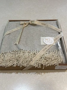 CO.BI. Deko Überwurf Decke Grau Beige 100% Wolle Made In Italy Neu Im Karton - Bild 1 von 8