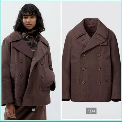 Chaquetón corto acolchado de gran tamaño marrón XXS XS S Uniqlo U Christophe Lemaire para mujer Foto 1 de 4