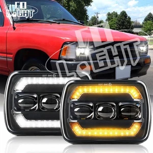 Pair Newest 5X7 7X6'' LED Headlights Hi-Lo Beam DRL For Toyota Pickup 1982-1995 - Picture 1 of 9