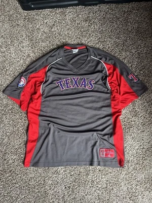 Camiseta de beisebol Y2K Texas Rangers cinza e vermelha #MLB #baseballComprimento 30Largura 24 - Imagem 1 de 4