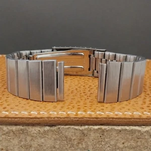 17,2mm 70er Jahre Vintage Edelstahl Classic Flared NOS unbenutzt Uhrenarmband - Bild 1 von 9