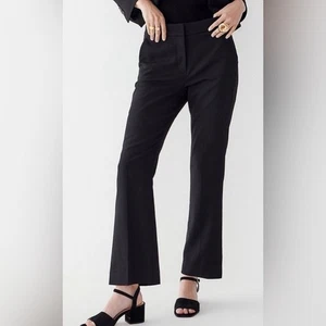 J. Crew Willa Full Length Flare Pants 6 Italian Wool Blend Black Nova Fides - Picture 1 of 14
