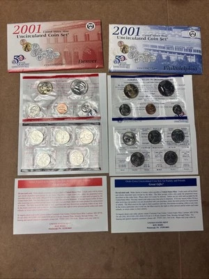 2001 Annual Uncirculated 20 Coin Set US Mint BU P and D Philadelphia Denver - Image 1 of 4
