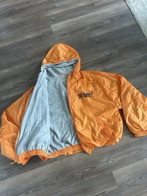 Sick 90s Vintage “got beer?” Heavyweight Lined Windbreaker Steve and Barry’s - Image 1 of 4