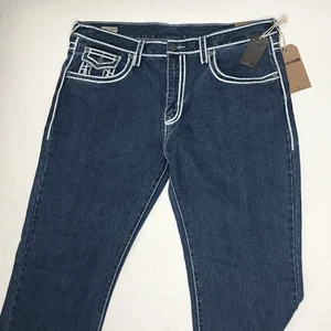 True Religion Jeans Rope Stitch Ricky mit Klappe M24V97NUU8 / Mid Blue Wash / Neu mit Etikett - Bild 1 von 5